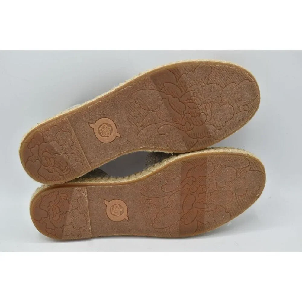 Born Womens Size 9.5 Seak Taupe‎ Beige Fabric Slip On Sandals Shoes